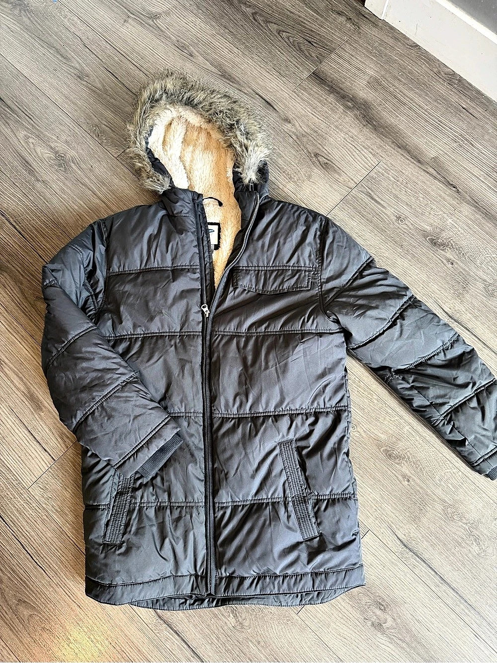 Old Navy Unisex Kids XL (14-16) Grey Puffer Jacket